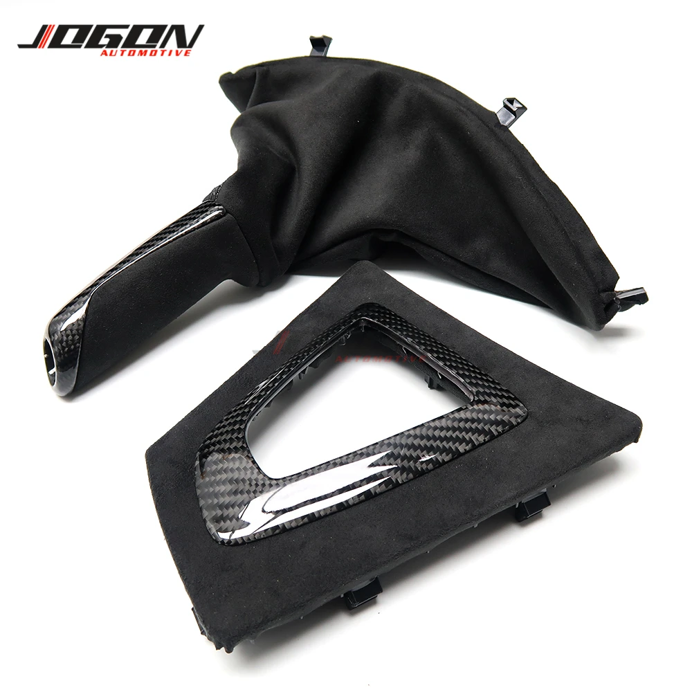 Carbon Fiber Car Console Handbrake Gear Shifter Panel Sleeve Trim Cover For BMW 3 4 series M3 M4 F80 F82 F30 F31 F32 F33 F34