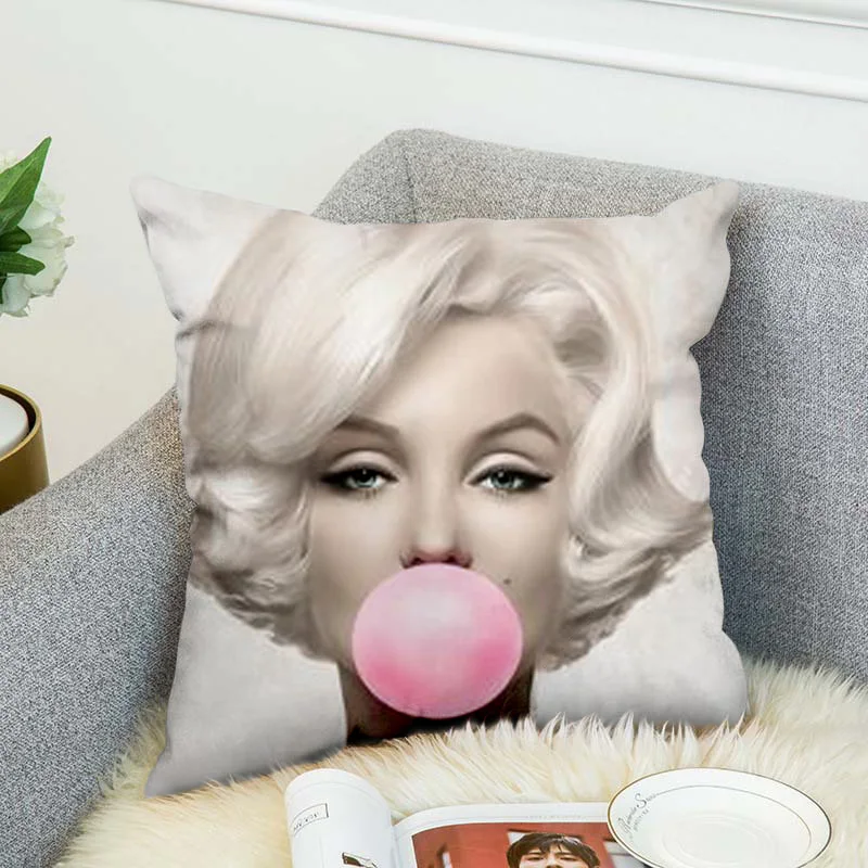 Marilyn Monroe Pillow Case Polyester Decorative Pillowcases Throw Pillow Cover style-4