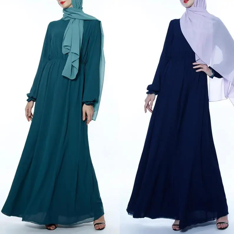 Двухстороннее мусульманское платье abaya, Турция, кафтан, Дубай, пакистанские хиджаб, мусульманские платья, Elbise, одеяние мусульмане, Longue Caftan - Цвет: Green with Blue