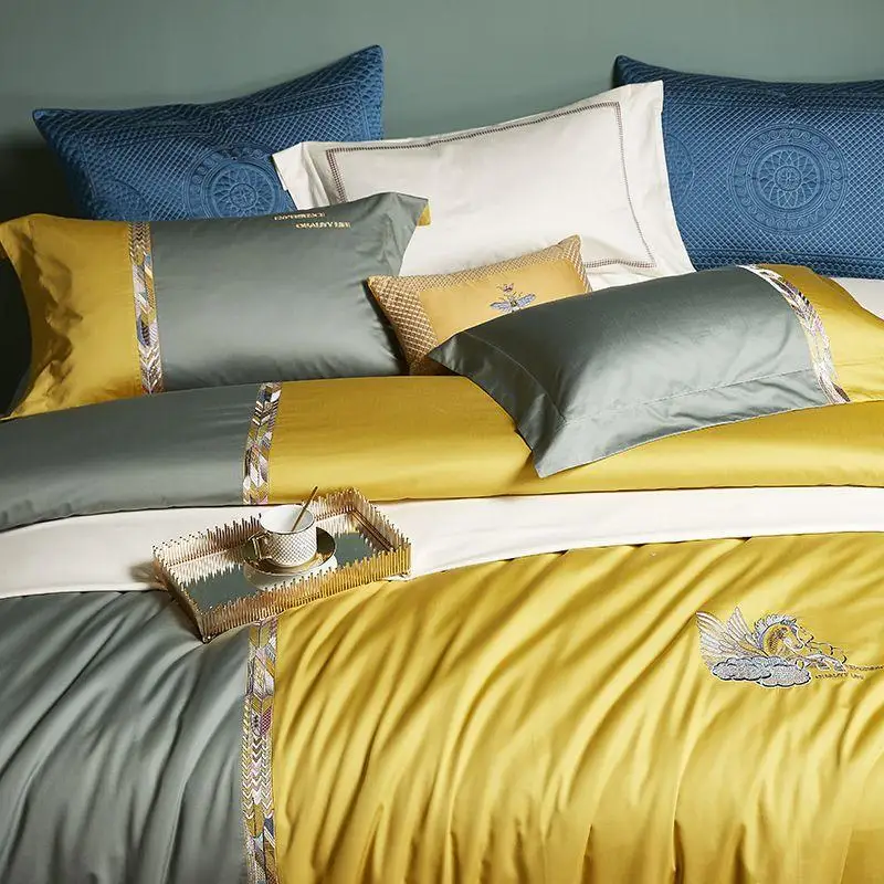 Pima Cotton Soft Embroidery Duvet Cover 