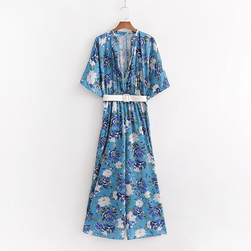 Summer jumpsuit casual womens clothing printing rompers womens jumpsuit wide leg jumpsuit