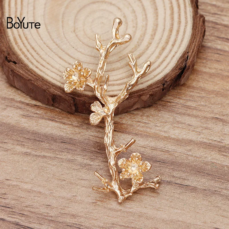 KC Gold Plated BoYuTe(20 шт./лот) 28*62 мм ветка дерева металлический сплав материалы Diy ручной работы украшения для волос аксессуары - Цвет: KC Gold Plated