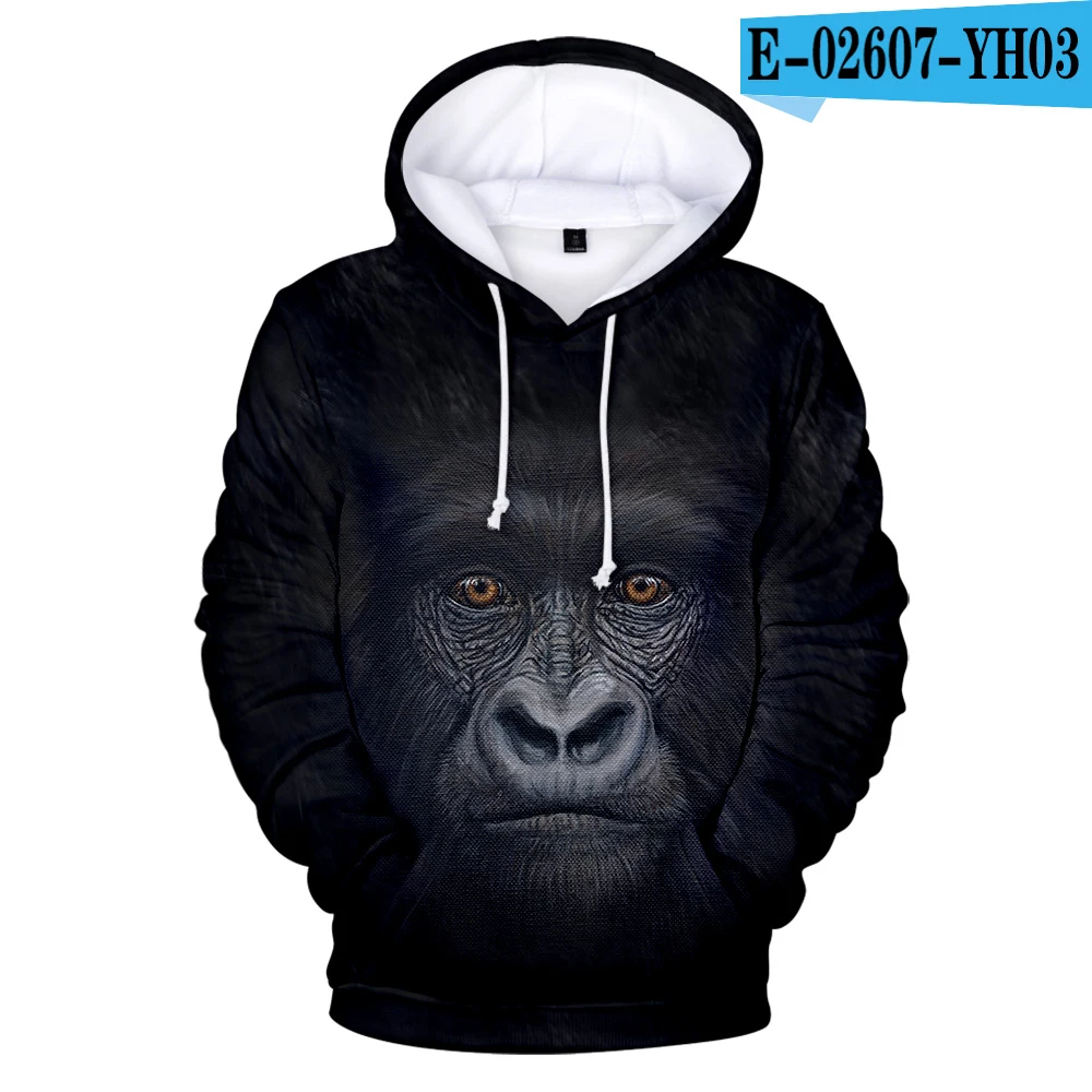 Chimpanzee 3D толстовки для мужчин/женщин орангутанг толстовки с длинными рукавами Осень Зима теплые пуловеры Горилла Удобная 3D одежда - Цвет: 3D