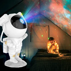 Projecteur rotatif astronaute Galaxy, Rechargeable par USB, lampe de Projection d'étoiles, cadeau pour enfants 