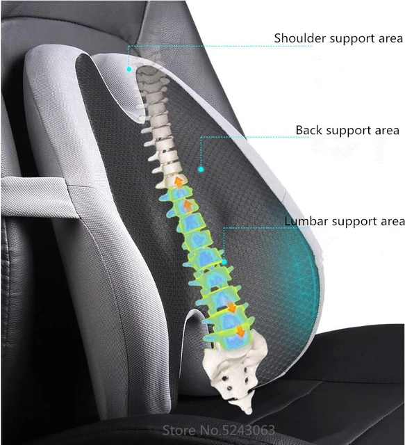 Car Cushion Seat Support Pillow Back Pillow And Hip Pad Relieve Spine Pain  Relieve Tailbone And Waist Pressure Long Time Sit - Seat Supports -  AliExpress