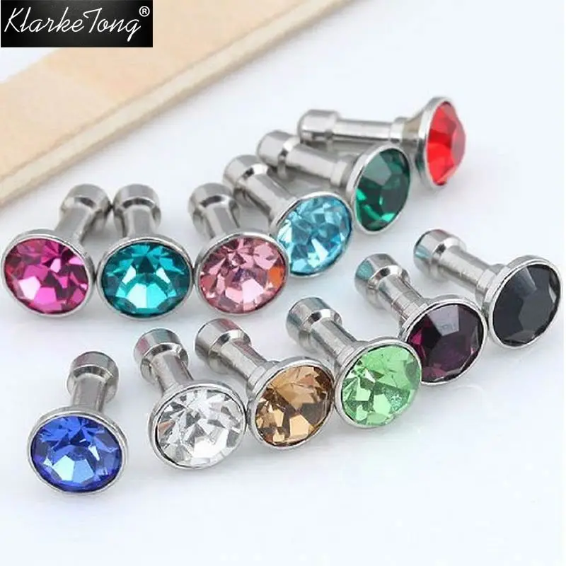 

100pcs Crystal Bling Diamond 3.5mm Cell Phone Earphone Jack Anti Dust Plug For Iphone Samsung Huawei xiaomi Accessories