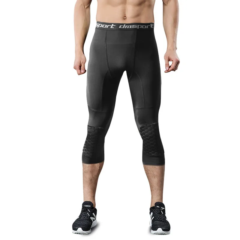 Men's Sports Honeycomb Pants Pad Compression Shorts Sports Pants Basketball Football Football Fitness Crash sports shorts compression shorts