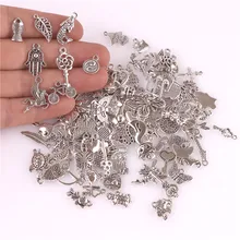 100 шт винтажные тибетские серебряные чары для DIY ювелирных изделий Смешанные Подвески для колье браслет оптом 23211