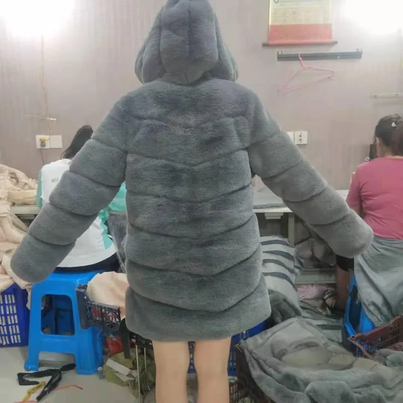 Осенне-зимнее Норковое женское меховое пальто одежда размера плюс корейское из
