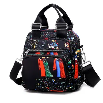 

Ethnic Style Printing Hand Shoulder Shoulder Bag Middle School Student Backpack Outdoor Wild Bag Female Small Backpack