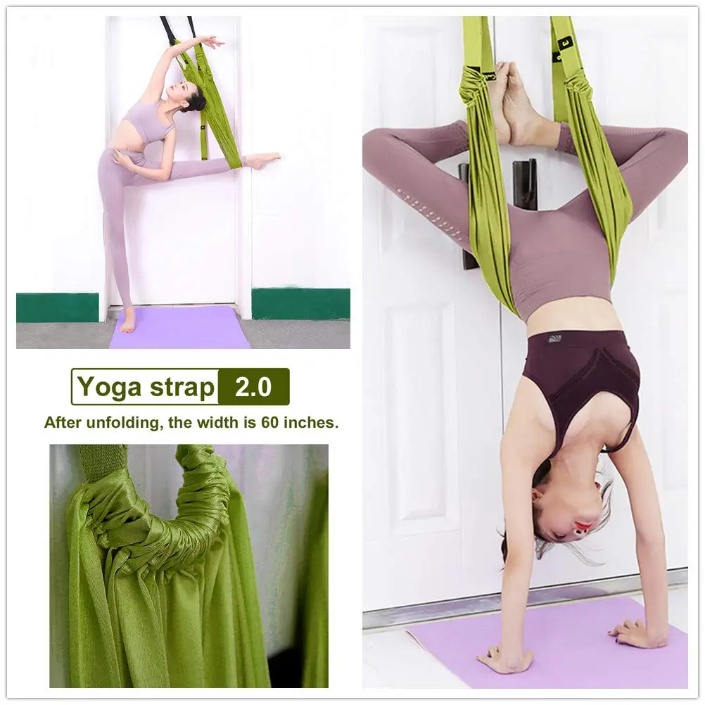 Aerial Yoga Rope Stretch The Leg Splits Practic Elastic Stretch Bar and Bends Down To Stretch Yoga Handstand Training Device