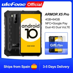 Ulefone Armor X5 Pro прочный водонепроницаемый смартфон 4 Гб + 64 ГБ Android 10,0 мобильный телефон NFC 4G LTE мобильный телефон