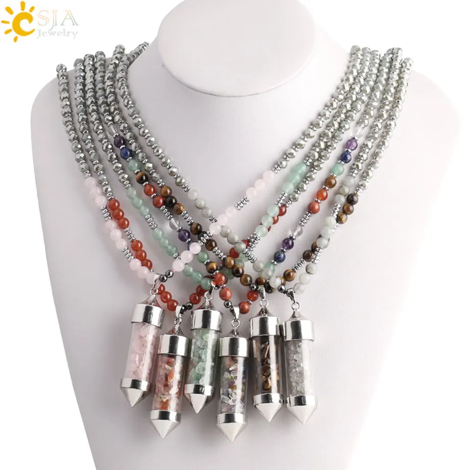CSJA-Bohemian-Gem-Stones-Natural-Necklaces-for-Femme-Wishing-Bottle-Pendant-Long-Statement-Necklace-Women-Men