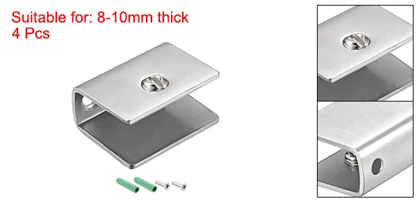 35x27x17mm 4pcs Uxcell 2/4 шт. Стекло кронштейны для полок Нержавеющая сталь прямоугольник держатель для 5-10/6-8/7-11/10-14/10-15/11-14 мм толщина - Цвет: 35x27x17mm 4pcs