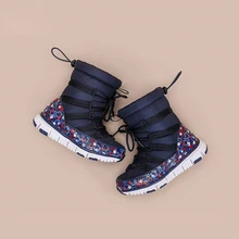 Качественные дизайнерские зимние детские сапожки для мальчиков и девочек, теплые зимние сапоги до середины икры, нескользящая прочная прогулочная обувь, CN Размер 31-37