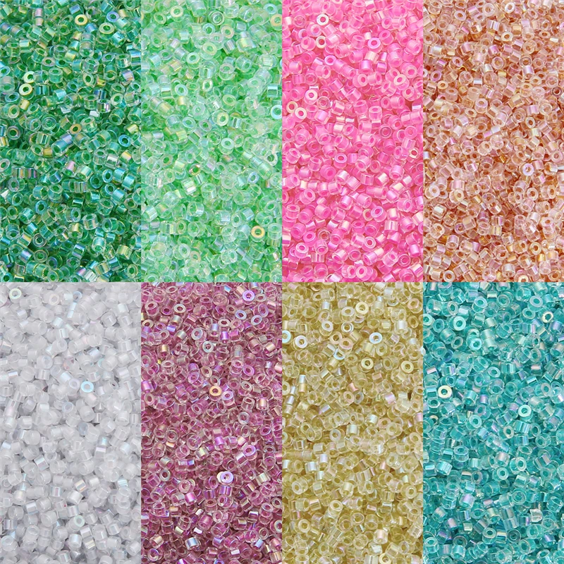 10g 1000Pcs/lot Clear Rainbow Colorful 2.0 Imitation Beads Glass SeedBeads Garment Bead For Sewing Jewelry Decor Supplies