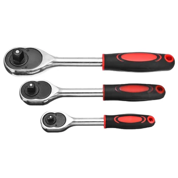 

1/4 " 3/8" 1/2 " 24 Teeth Ratchet Wrench Quick Release Drive Ratchet Socket Wrench Spanner Repairing Hand Tool For Metal Working