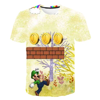 

Kawaii Cartoon T-shirt Kids games Super Mario t shirt child summer New Harajuku style Mario Bros 3D print t-shirts hip hop Tops