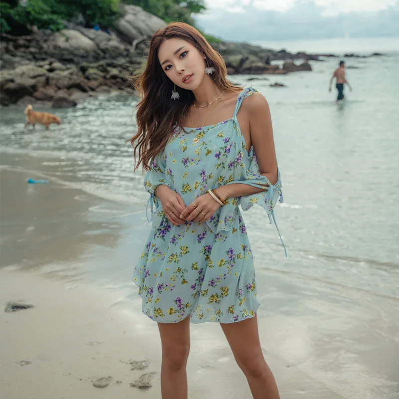 

Betis 2019 New Style Bathing Suit Women's Conservative Boxer Bikini Three-piece Set Tour Bathing Suit Sexy South Korea Bubble Ho