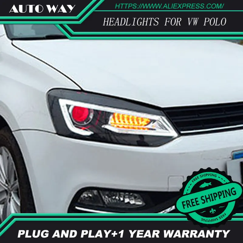 Стайлинг автомобиля для VW POLO фары 2011 2018 polo передние Биксеноновые линзы двойной