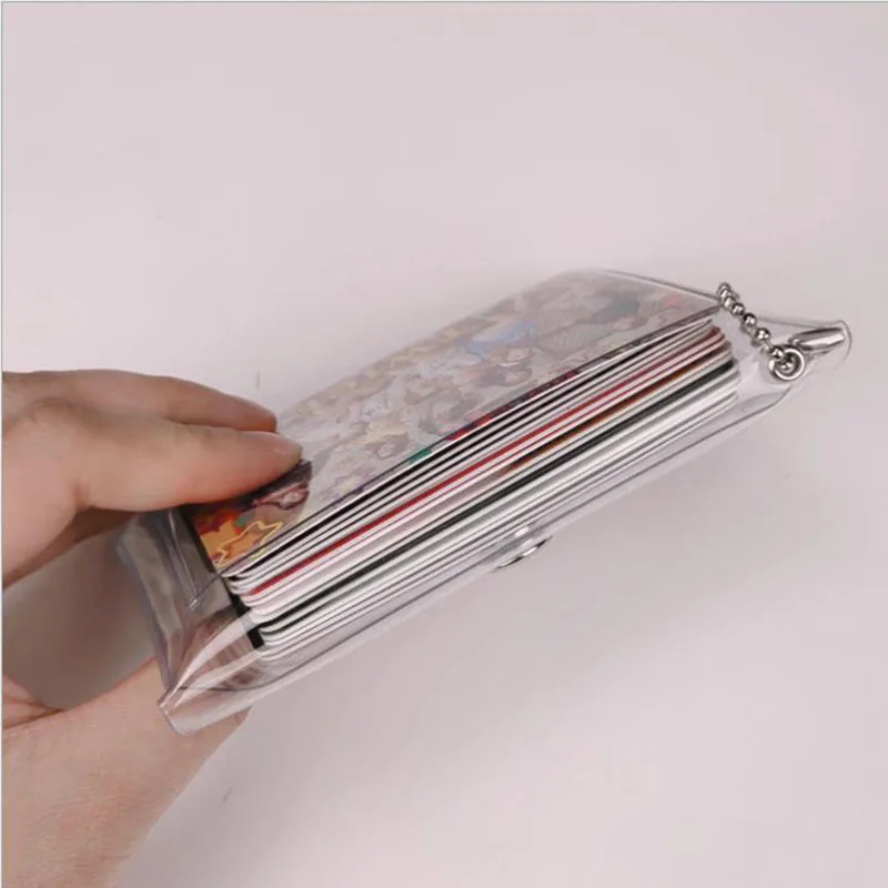 Glitter Transparent Waterproof PVC Women Card Case Business Card Holder Men Credit Bag ID Mini Wallet Girls Coin Purse