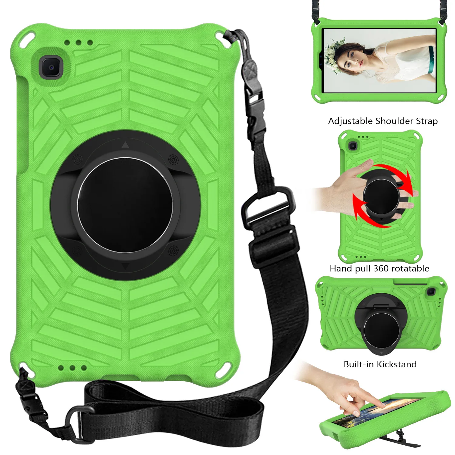 Kids Safe EVA Tablet Case For Samsung Galaxy Tab A7 Lite 8.7 2021 SM-T220 T225 Galaxy Tab A7 10.4 SM-T500 Shoulder Strap Cover