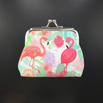 

Flamingo Digital Color Printing Ladies Fashion Mini Wallet money Clip animal leather coin wallet Women kid purse