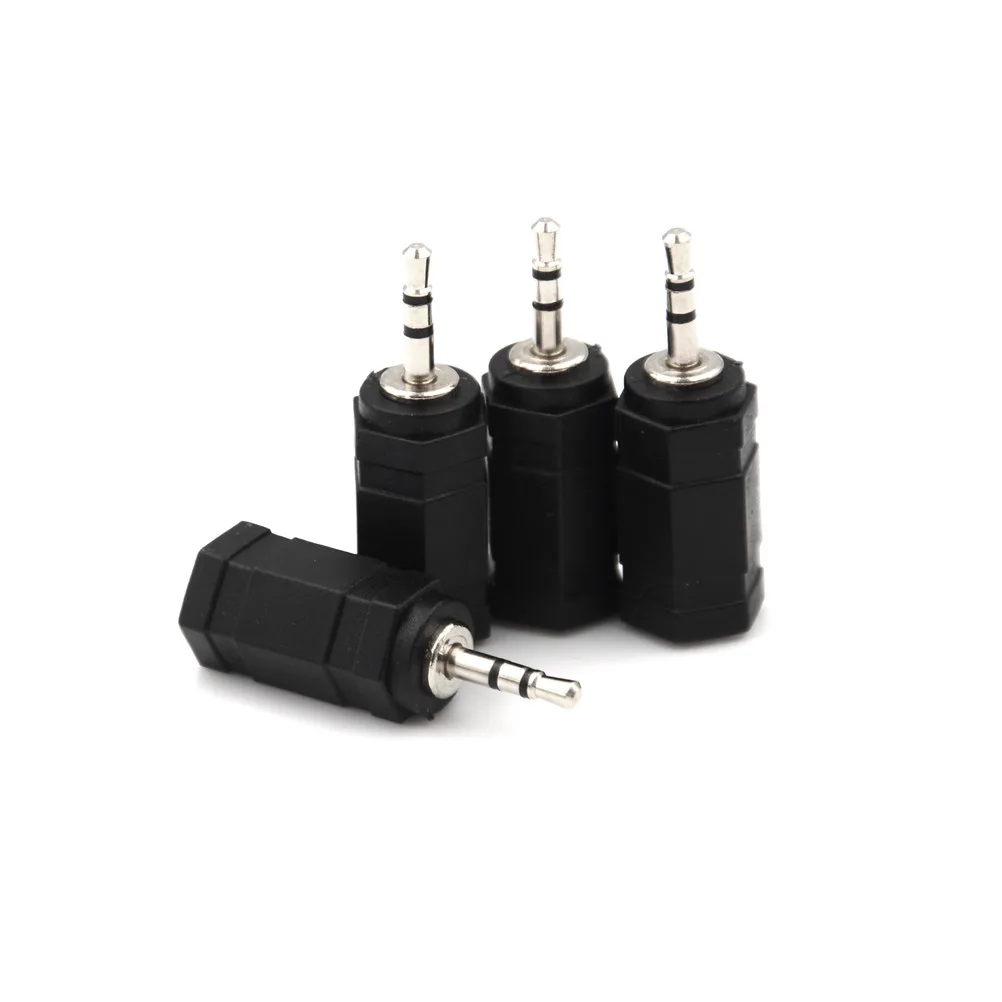 Black 2.5mm Male To 3.5mm Female Audio Stereo Headphones jack Adapter Plug 4 PCS