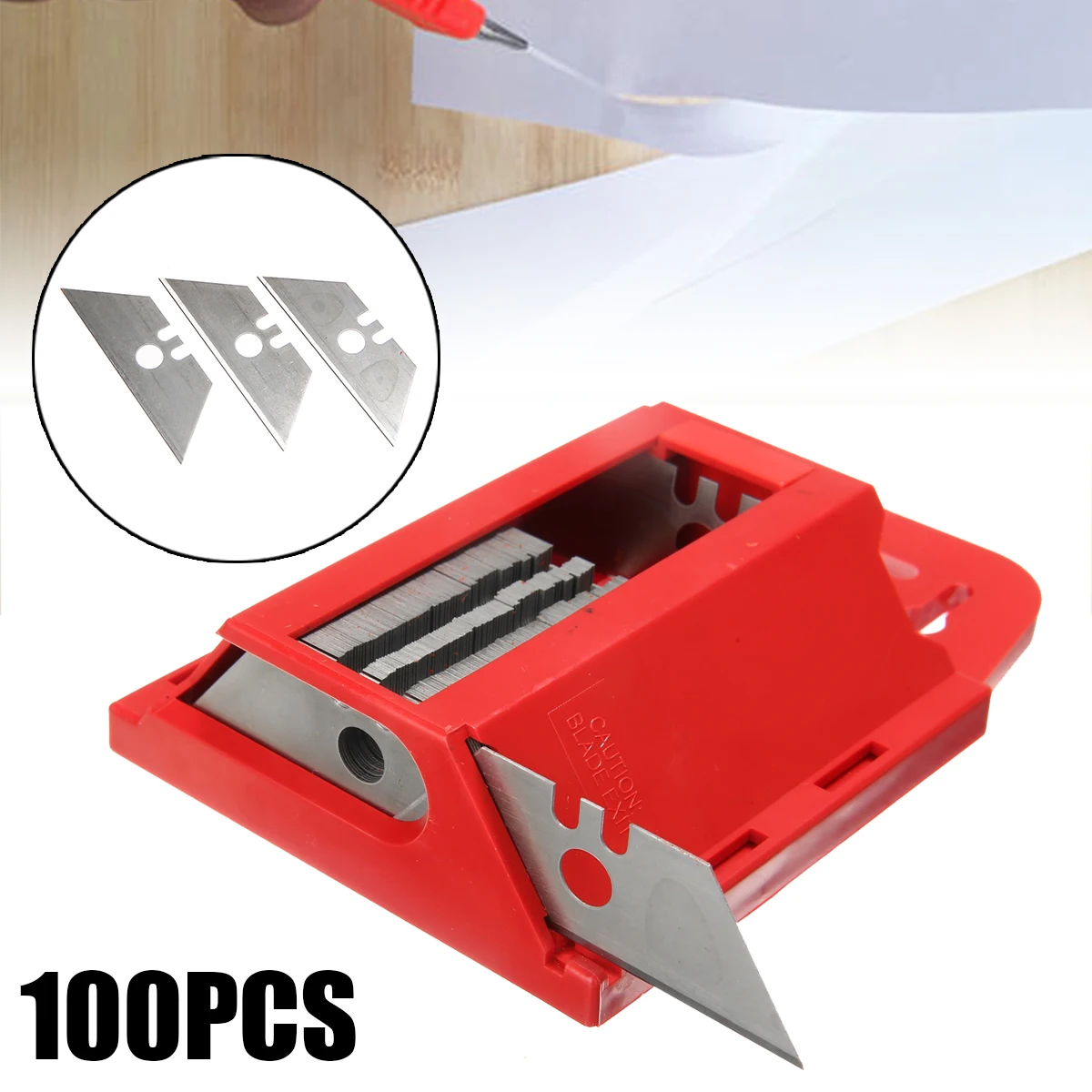 

100Pcs Paper Utility Cutter Replacement Blades Utility Tool Steel Utility Knife Blades 60x30x19mm For Paper Cutting Tools