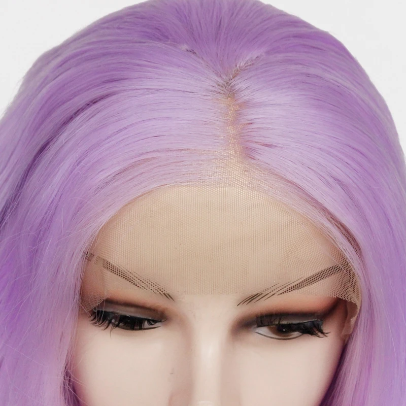 Peluca Purpura Lila Pastel Damas Fiesta Cosplay Viaje Pelo Largo Purpura Claro Sintetico Encaje Frente Pelucas Cuerpo Onda Natural Cabello Aliexpress