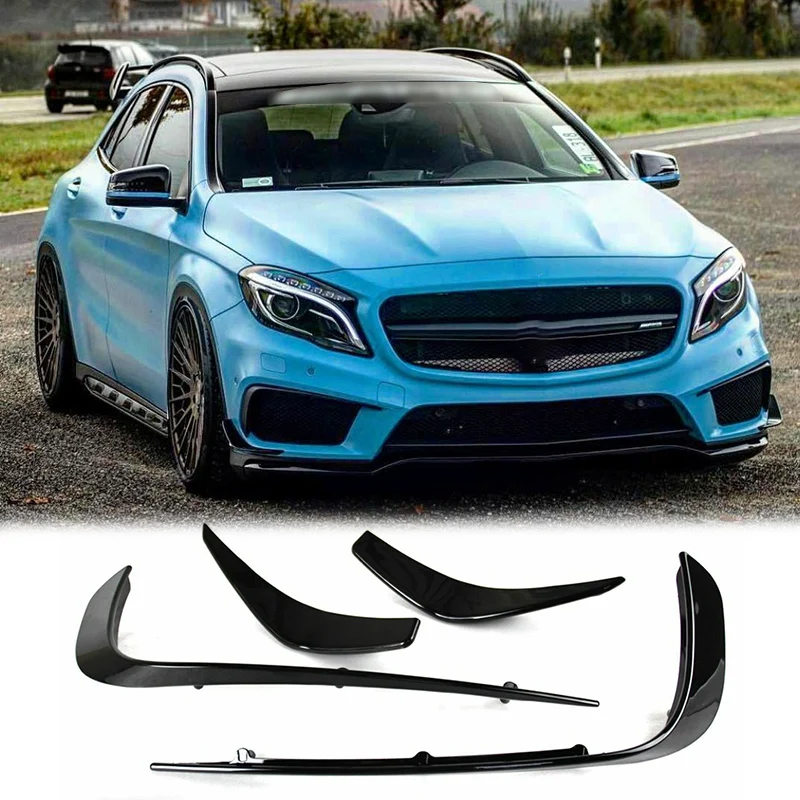 Черный Передний спойлер для дефлектора губ Mercedes BENZ GLA W156 X156 2014 2016|Наклейки на