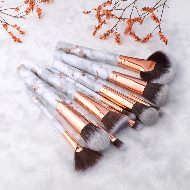 FLD 5/15Pcs Makeup Brushes Tool Set Cosmetic Powder Eye Shadow Foundation Blush Blending Beauty Make Up Brush Maquiagem sector  10pcs gold