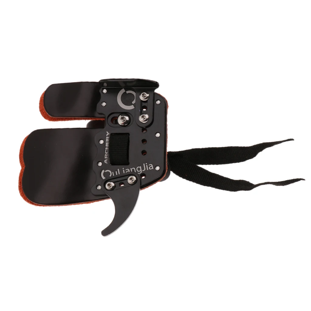 Archery Leather Finger Tab Protector Finger Guard Adjustable for Hunting Arrow Bow Accessories