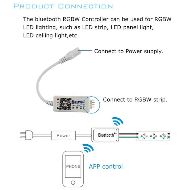 Bluetooth/Wifi светодиодный контроллер+ ИК пульт дистанционного управления для 5050/3528 RGB/RGBW светодиодный светильник