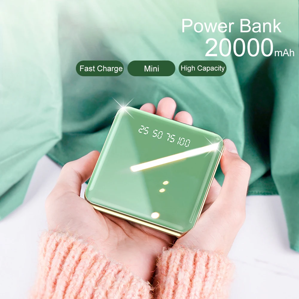 CASEIER Mini 20000mAh Power bank For iPhone 11 Led Display Mirror Screen External Battery Powerbank For Xiaomi Huawei Poverbank CASEIER Mini 20000mAh Power bank For iPhone 11 Led Display Mirror Screen External Battery Powerbank For Xiaomi Huawei Poverbank
