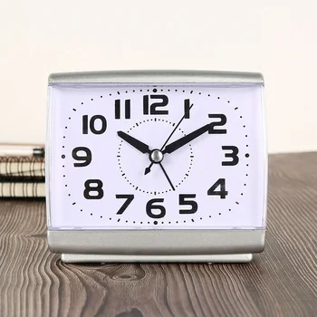 

Low Noise Students Gift Alarm Clock Micro-tick Square Digital Battery Operated Snooze Function Home Office Mini Bedroom Bedside
