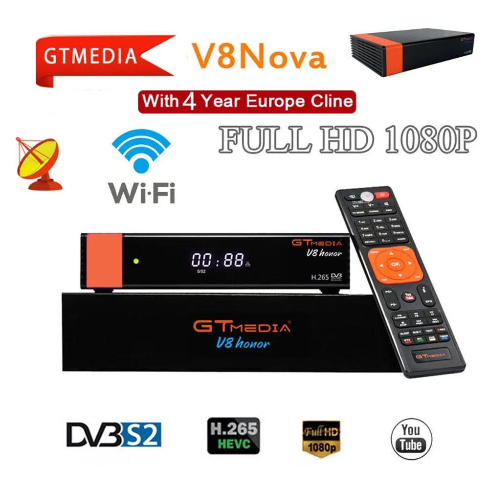 Оригинальный спутниковый ресивер V8 Nova Full HD DVB S2 4 года в Европе Cline C line такой же Freesat
