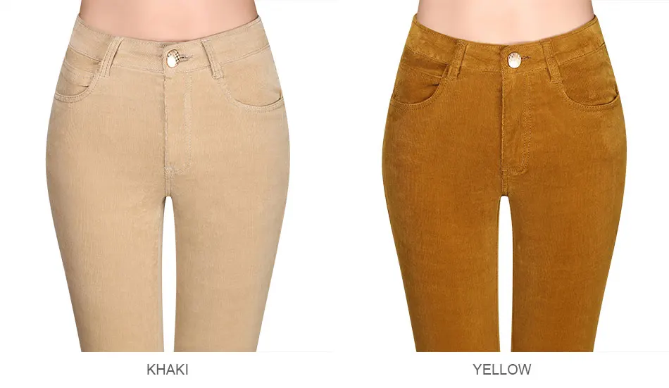Вельветовые женские брюки с высокой талией, s 6xl, Стрейчевые женские брюки, хлопковые женские брюки размера плюс, женские вельветовые брюки