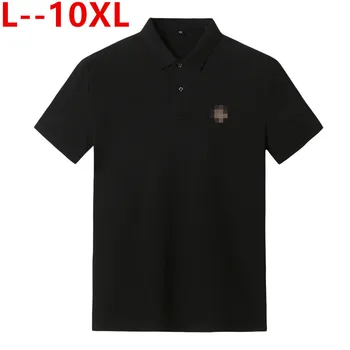 

10XL 8XL 6XL 5X Solid Color Summer Polo Shirts Men Cotton Short Sleeve Breathable Anti-Pilling Brand polos para hombre Plus Size