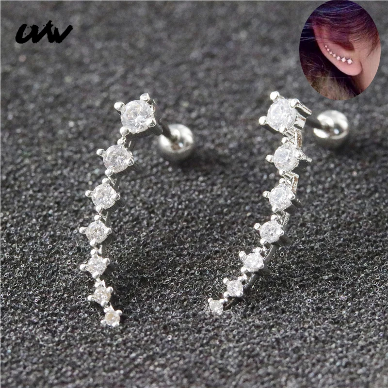 2 шт., хорошее качество, CZ 316L, альпинистские серьги-гвоздики, Ушная кость, спираль, пирсинг для тела, ювелирные изделия для женщин, модные аксессуары