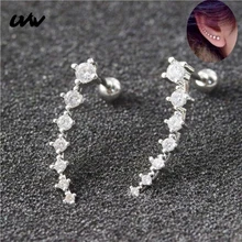 2 шт., хорошее качество, CZ 316L, альпинистские серьги-гвоздики, Ушная кость, спираль, пирсинг для тела, ювелирные изделия для женщин, модные аксессуары