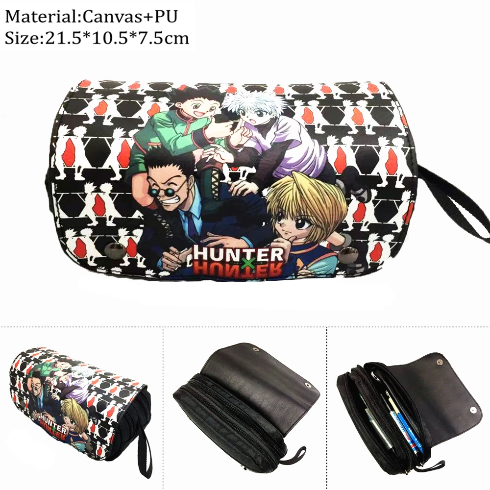 

Anime Hunter X Hunter Canvas Pencil Case Student Penbag Boy Girl Zipper Cosmetic Bags Cartoon Makeupbag Stationery