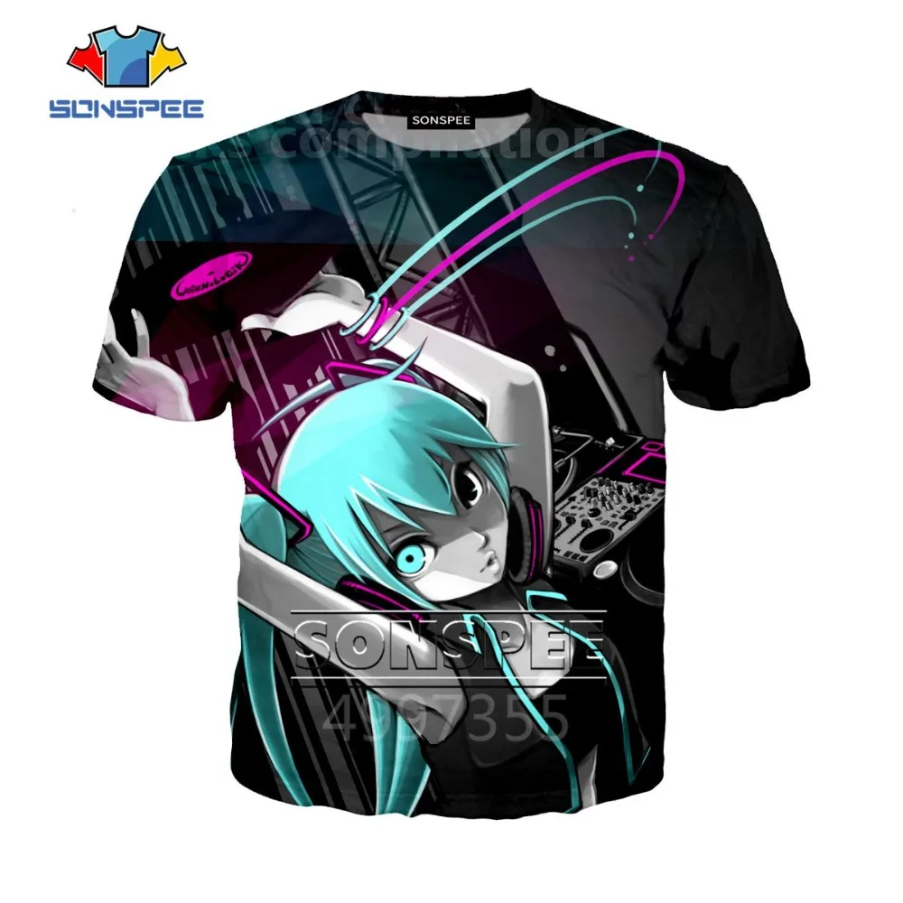 SONSPEE Adult Kids DJ Hatsune Miku Harajuku 3D Print Clothes Hoodies Sweatshirts T shirt tees Man jacket Female Boys Hip hop D70