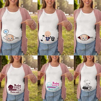 Camiseta de maternidad para mujer Embarazada, Ropa para mamá, Camiseta con estampado de diseño divertido para embarazo, Ropa para premamá Embarazada