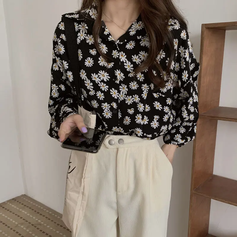 HziriP 2020 Hot Daisy Casual Women Full Sleeves All Match Office Lady Korean Loose Gils Summer Thin Chiffon Sunscreen Shirts | Женская