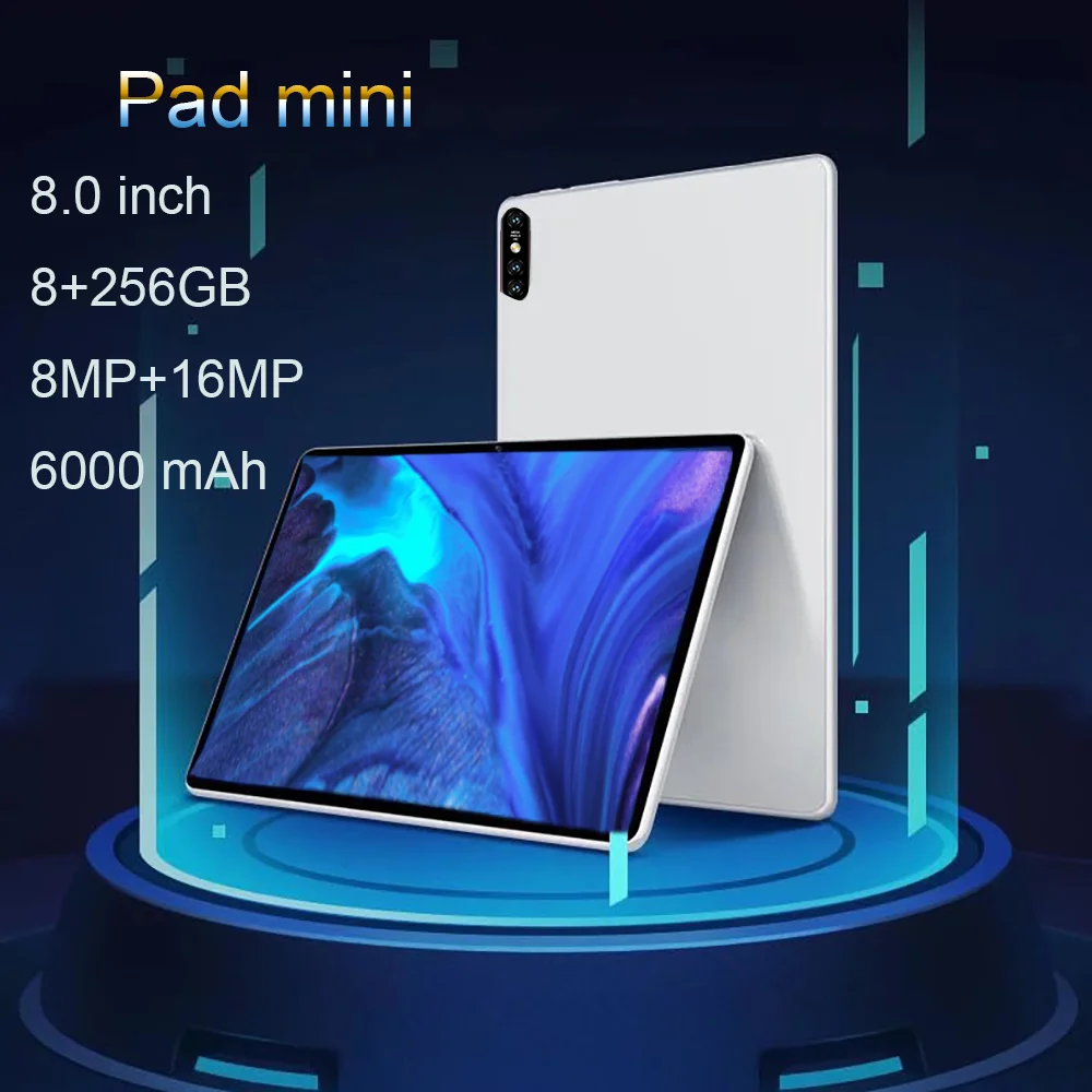 Планшет mini 8 ГБ ОЗУ + 256 Гб ПЗУ планшет Android 1 дюймов планшеты ПК Ранняя сеть Игровые