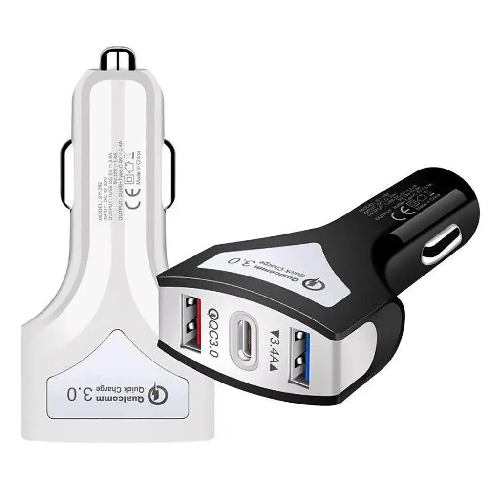 3 порта usb type-C QC3.0 автомобильный прикуриватель телефон быстрое зарядное устройство адаптер питания