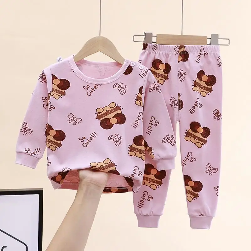 100% Cotton Infantil Underwear Suits Newborn Baby Girls Outfits Autumn Babies Clothes Suit Kids Boys Pullover + Trousers Sets Baby Clothing Set Baby Clothing Set