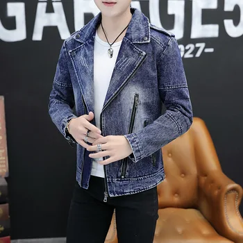 

2020 men fall season trend the new denim jacket handsome teenagers cultivate one's morality leisure jacket