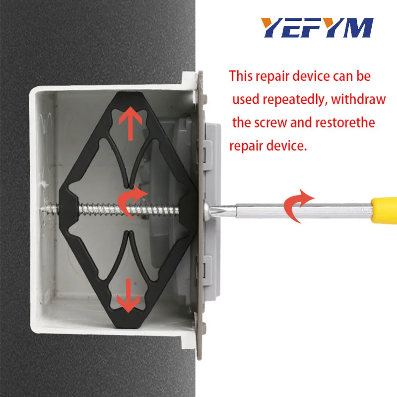

1 piece (10 sets) wall switch cassette repairer, 86mm bottom box accessories, panel bracket, two materials of plastic and metal